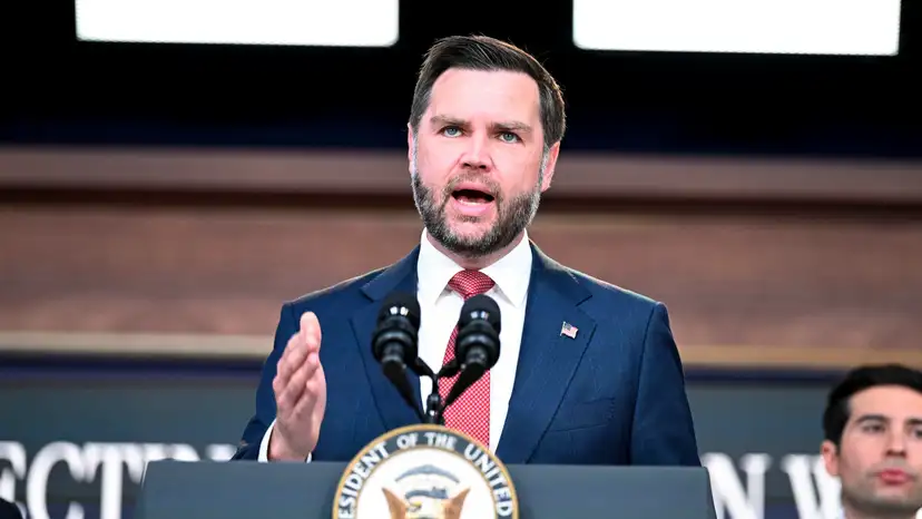 US Vice President JD Vance holds a press conference regarding H1B visa fraud