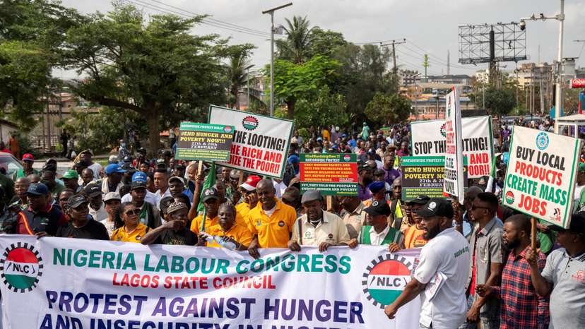 FILE PHOTO: Nigerians protest against the high cost of living in Lagos