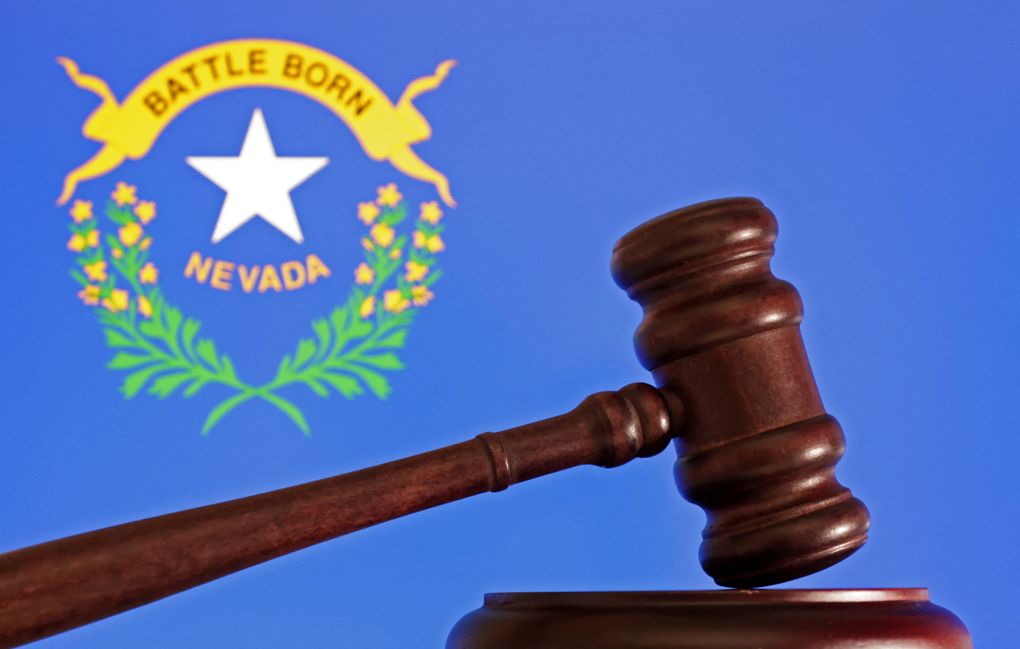 Illustration shows flag of U.S. state Nevada