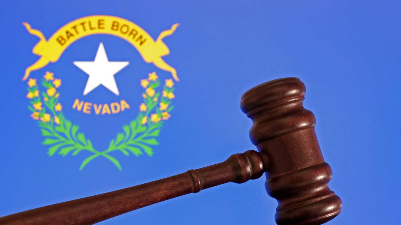 Illustration shows flag of U.S. state Nevada