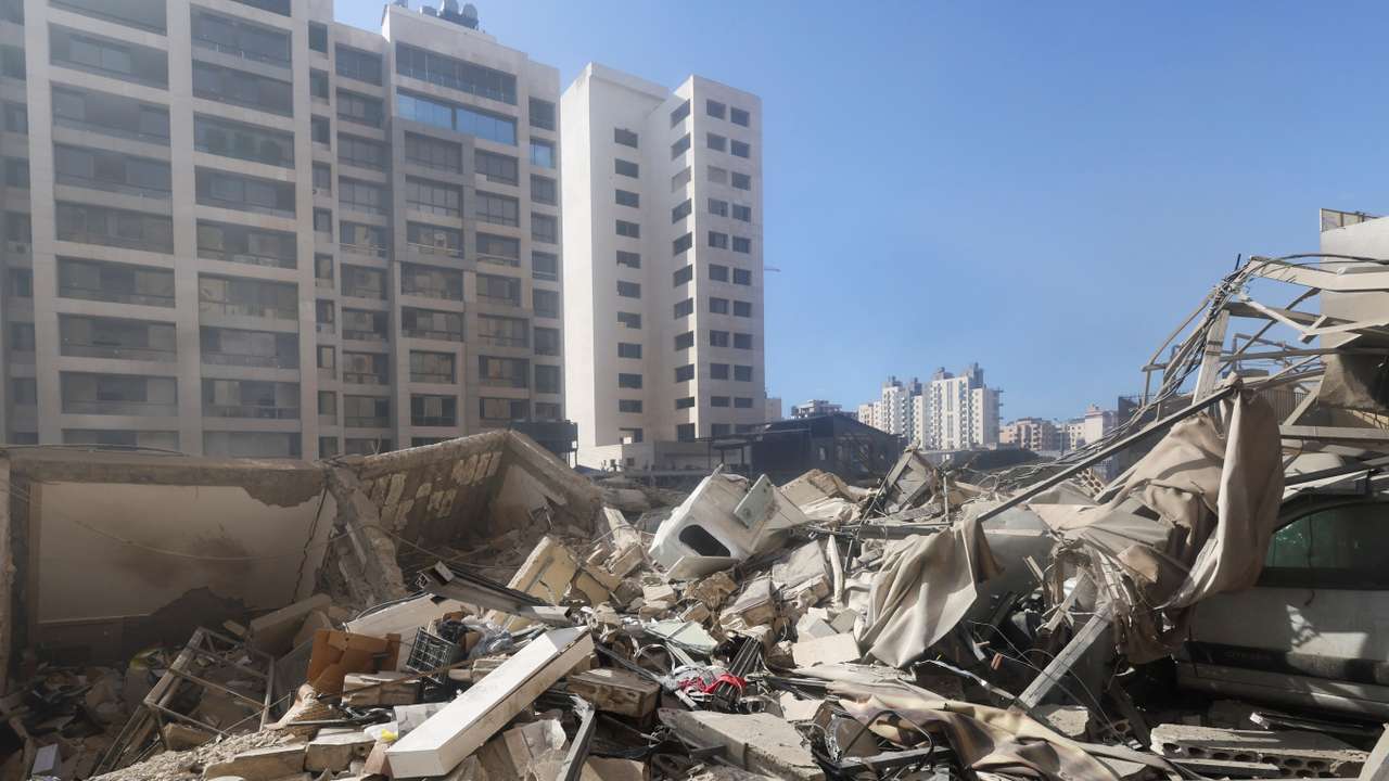 Aftermath of Israeli strikes in Chiyah, amid the ongoing hostilities between Hezbollah and Israeli forces