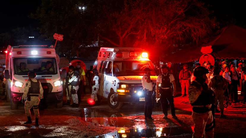 Structure collapses at a campaign event for the Citizens' Movement party, in San Pedro Garza Garcia