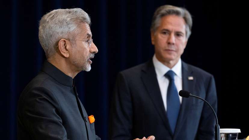 U.S. Secretary of State Antony Blinken and India's Foreign Minister Subrahmanyam Jaishankar hold a news conference at the State Department in Washington