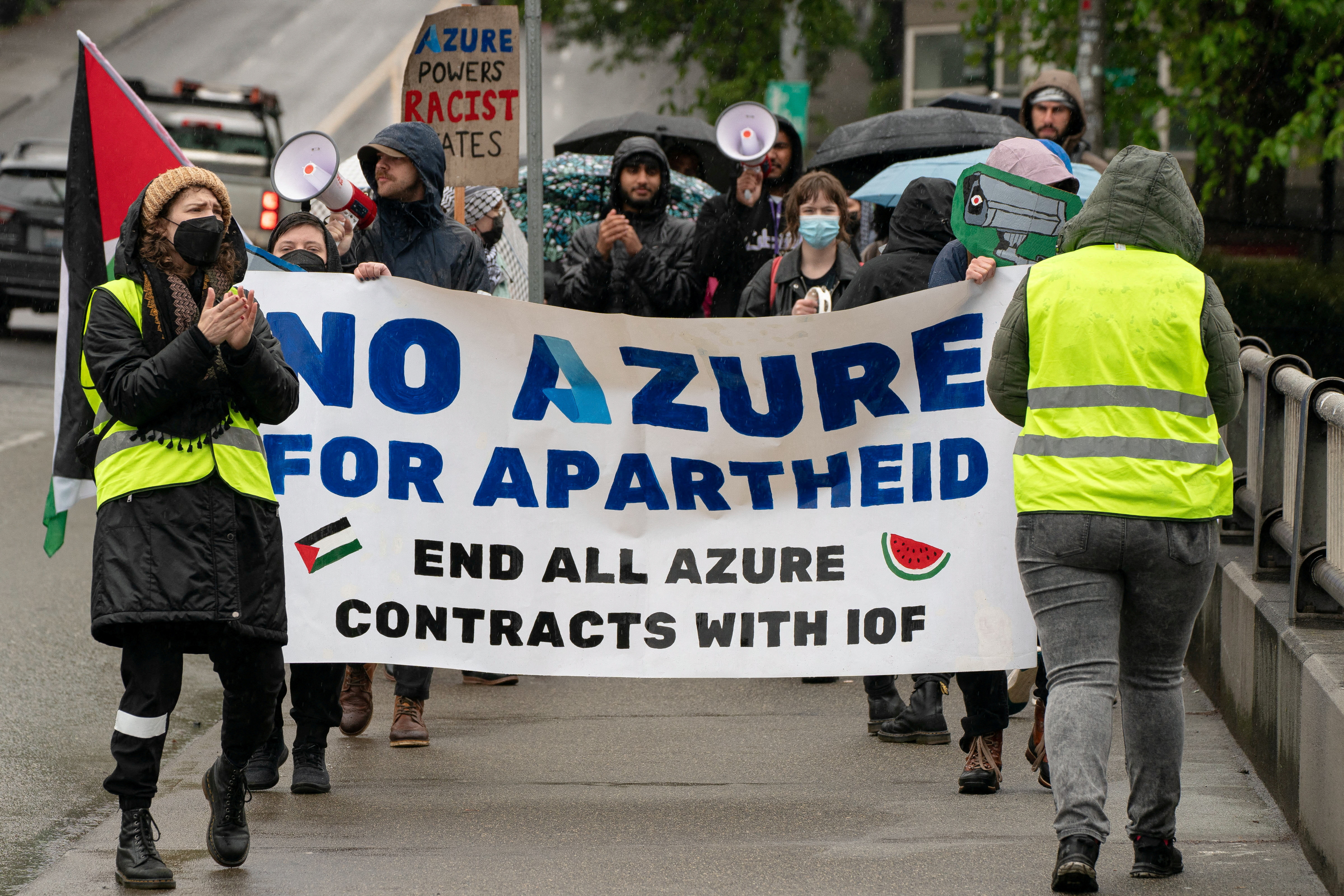 FILE PHOTO: Rally in support of Palestinians at the Microsoft Build conference in Seattle