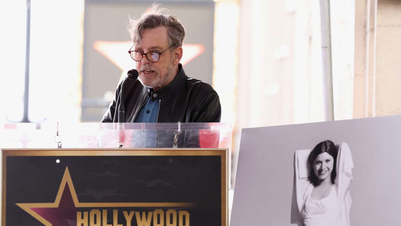 The star of actor Carrie Fisher unveiled posthumously on Hollywood Walk of Fame in Los Angeles