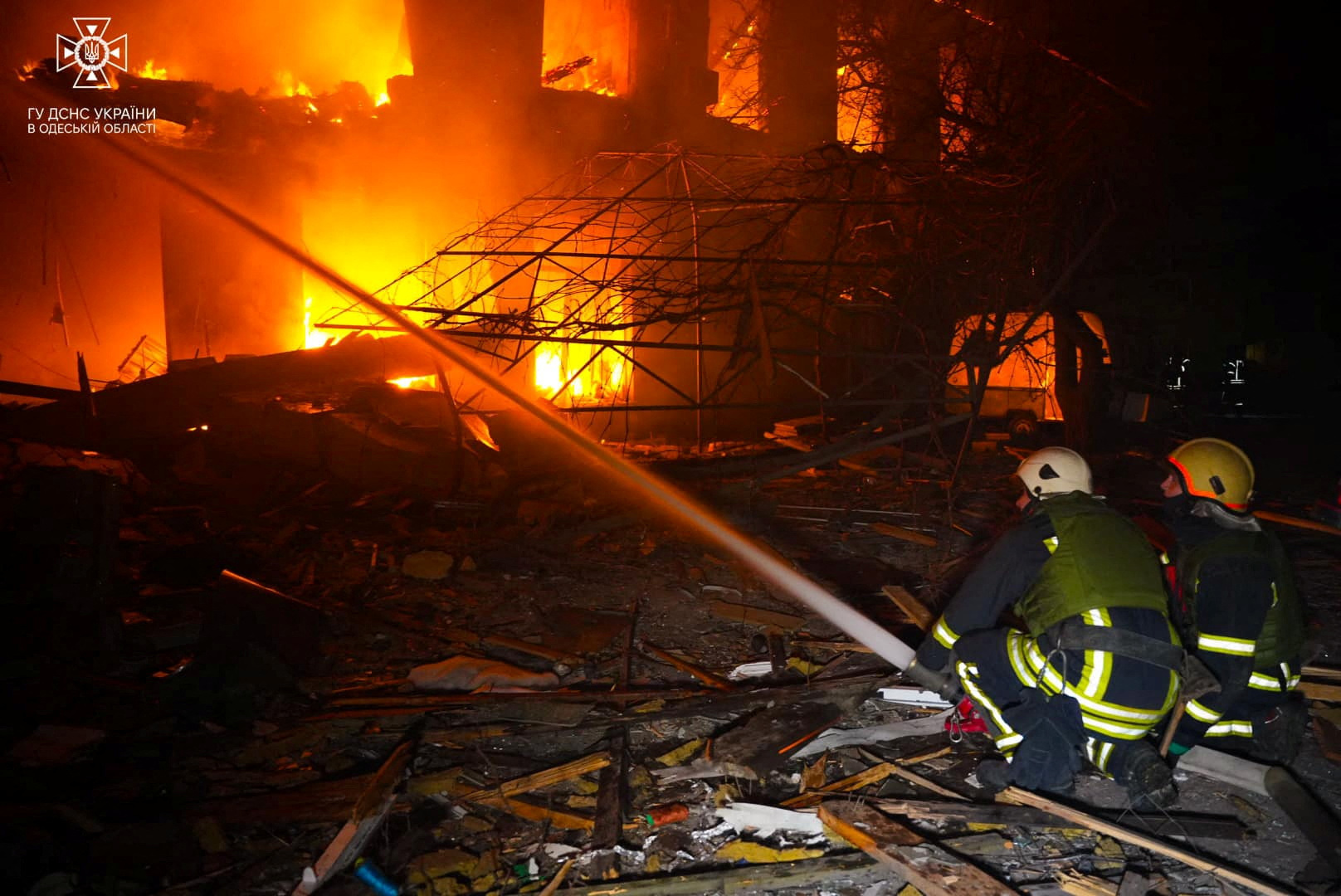 Aftermath of a Russian drone attack in Odesa