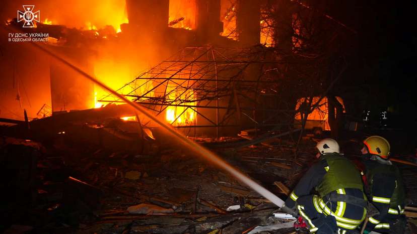 Aftermath of a Russian drone attack in Odesa