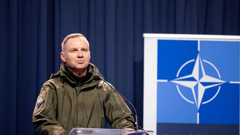 Polish President Duda speaks at NATO Dragon-24, part of the Steadfast Defender 2024, exercise in Korzeniewo