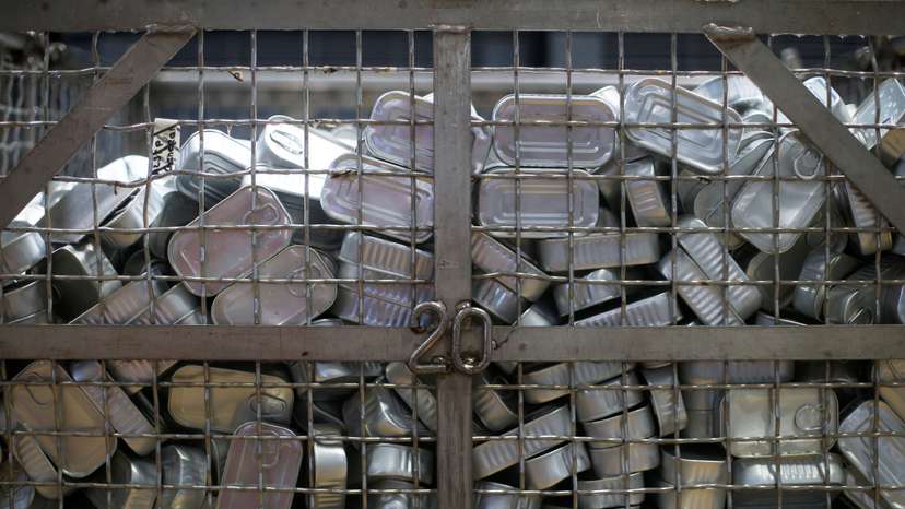 A view of cans in a deposit at Ramirez fish canning factory in Matosinhos