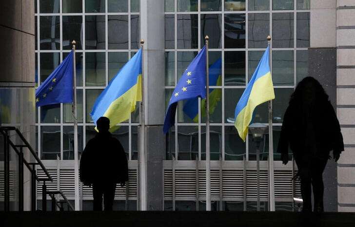FILE PHOTO: Commemorations marking the first anniversary of the Russian invasion of Ukraine, in Brussels