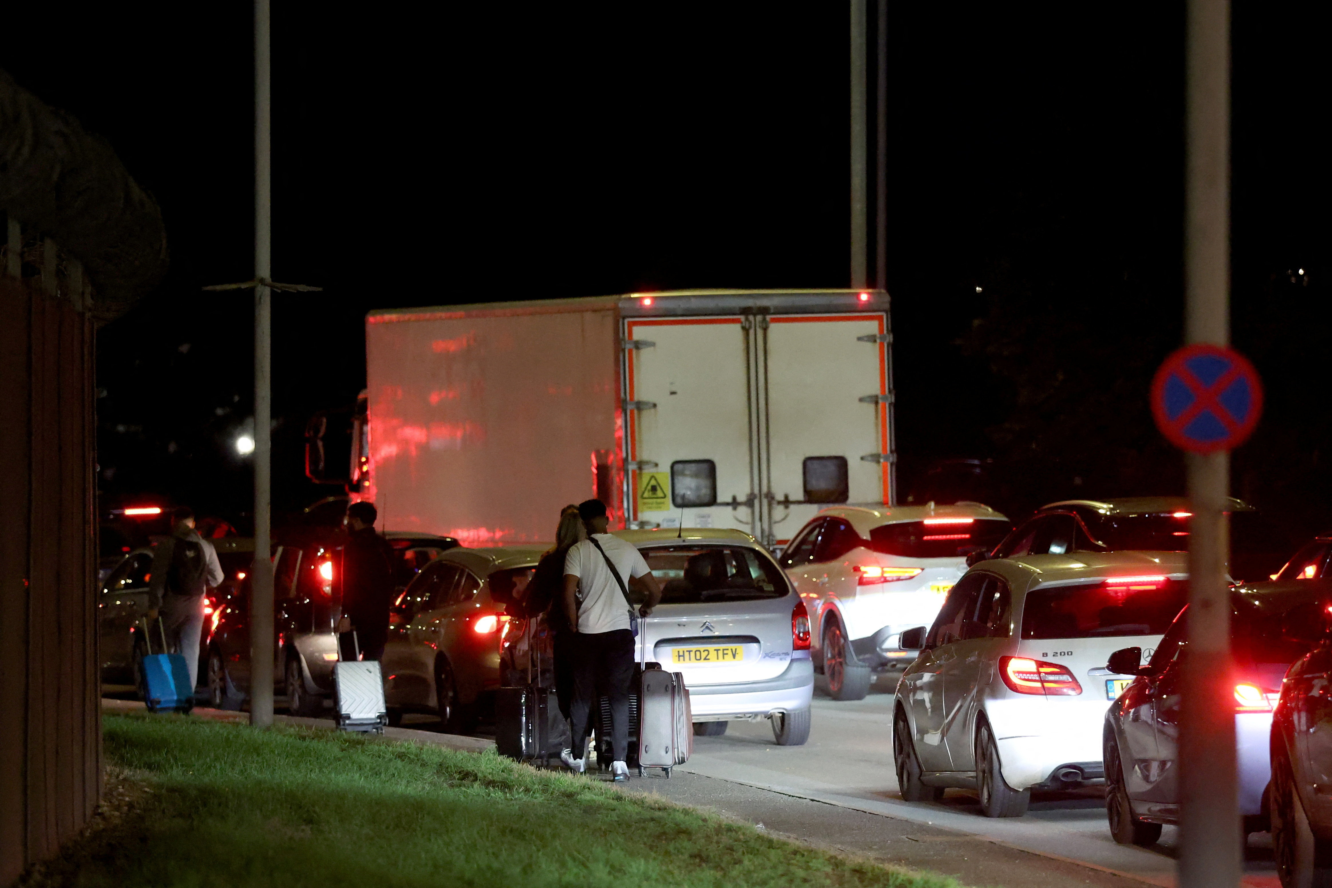 Emergency services respond to a reported "possible hazardous materials incident" at Terminal 4 of Heathrow Airport