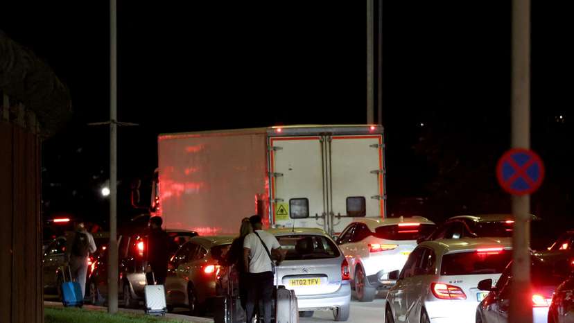 Emergency services respond to a reported "possible hazardous materials incident" at Terminal 4 of Heathrow Airport