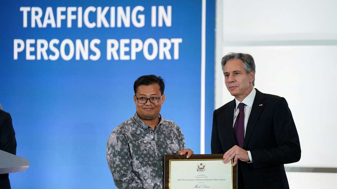 Secretary of State Antony Blinken delivers remarks on the Trafficking in Persons Report in Washington