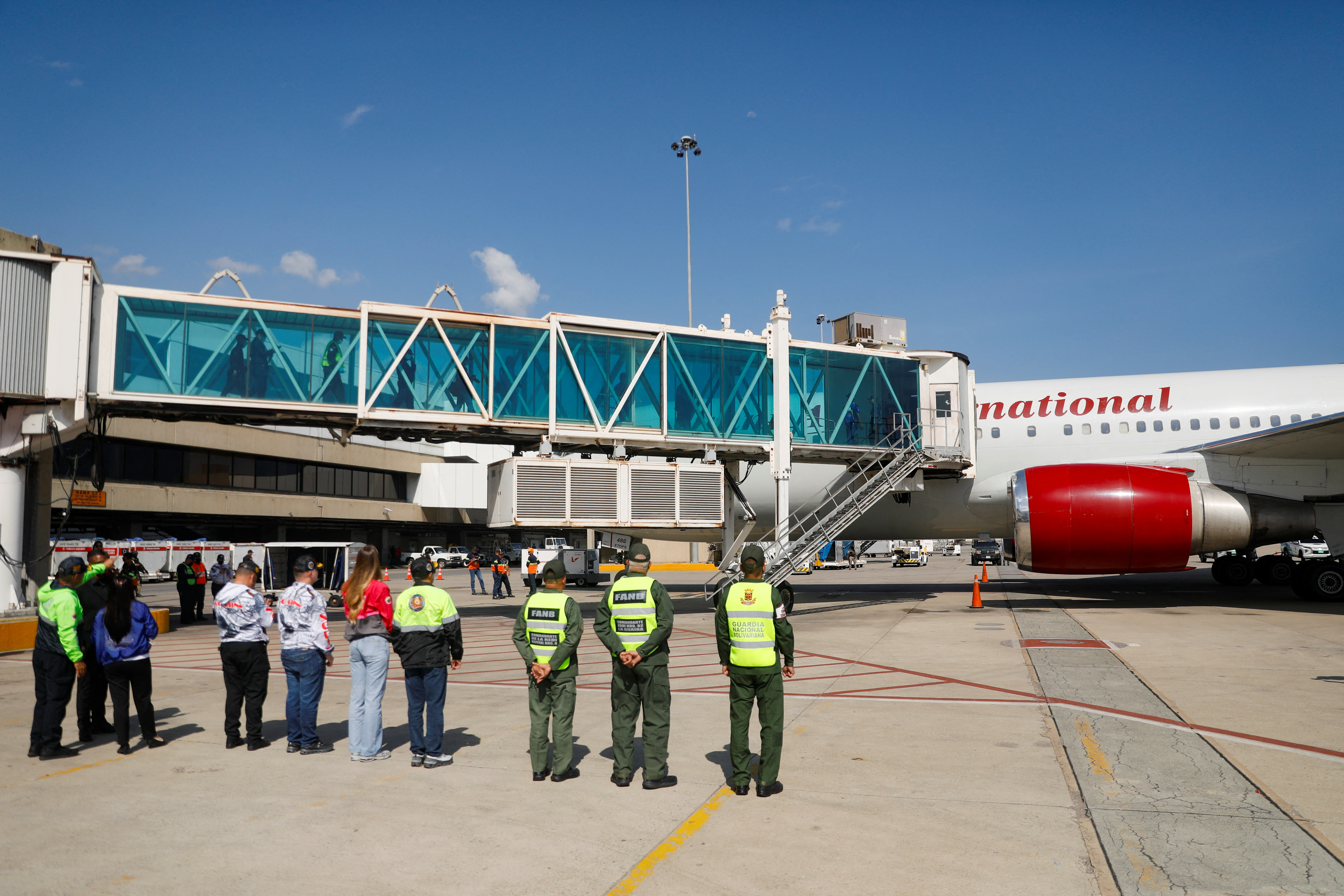 Deportation flight with Venezuelan migrants from U.S., in Maiquetia