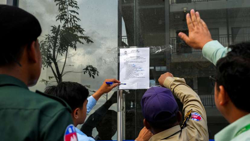 FILE PHOTO: Cambodian authorities inspect compound for South Koreans trapped in scam centres