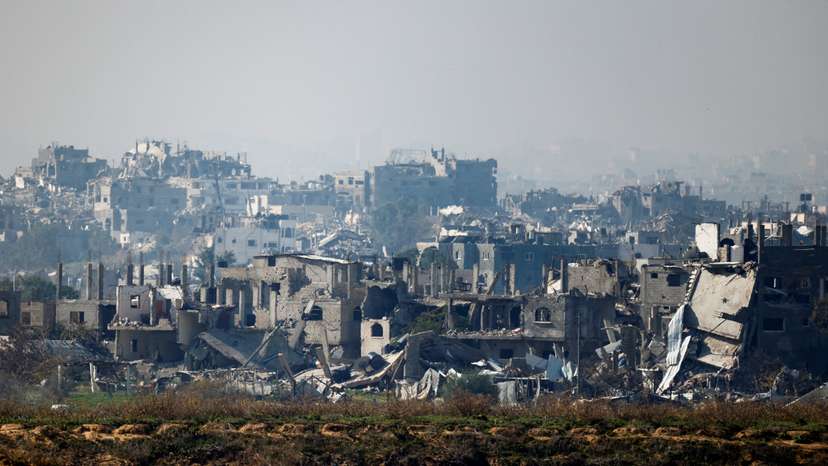 Buildings lie in ruin in North Gaza