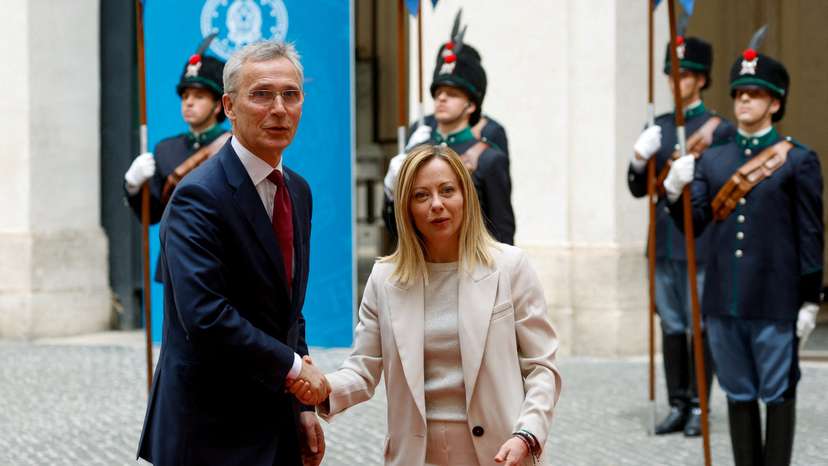 FILE PHOTO: Italian Prime Minister Meloni meets with NATO Secretary-General Stoltenberg, in Rome