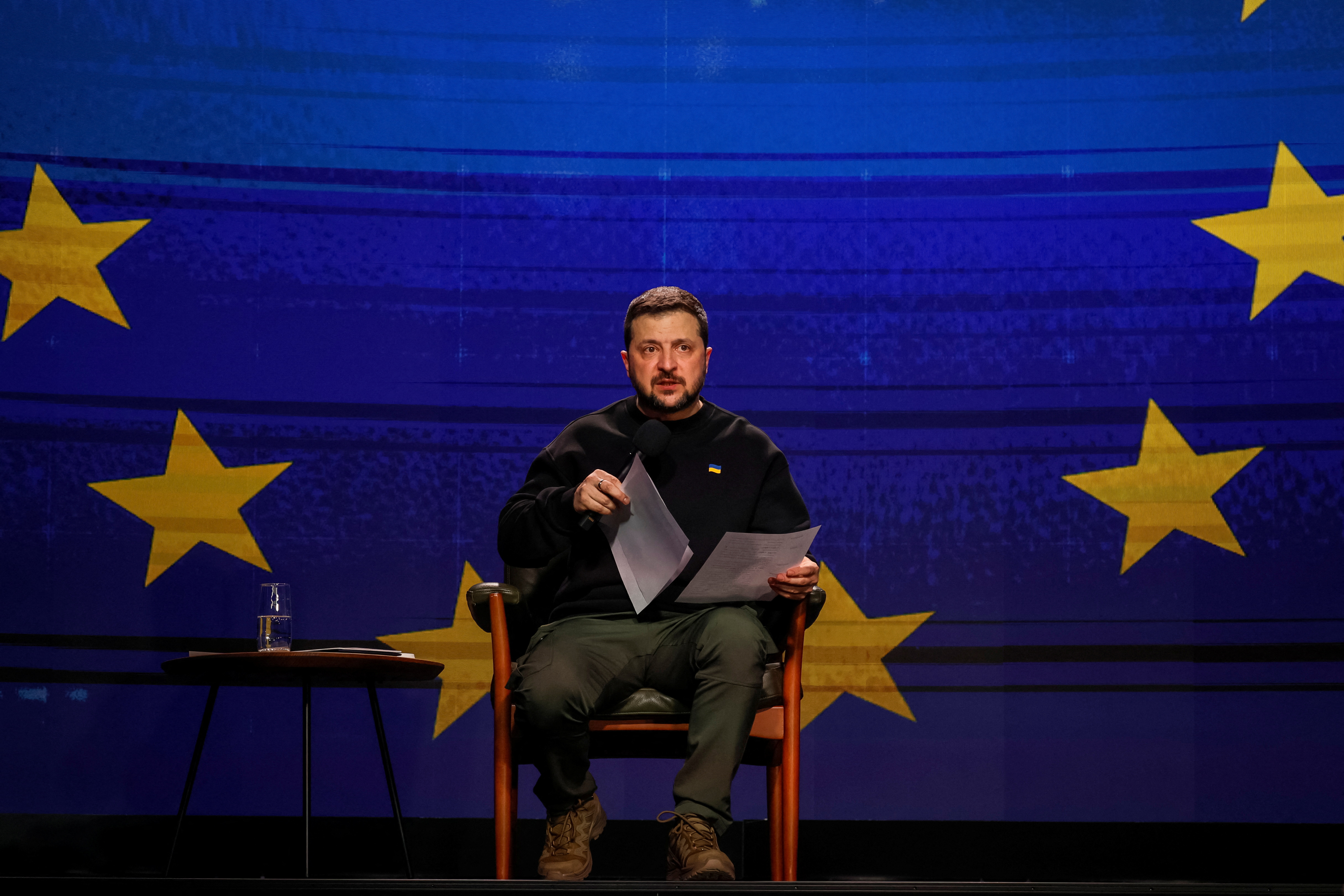 Ukraine's President Zelenskiy holds a press conference in Kyiv