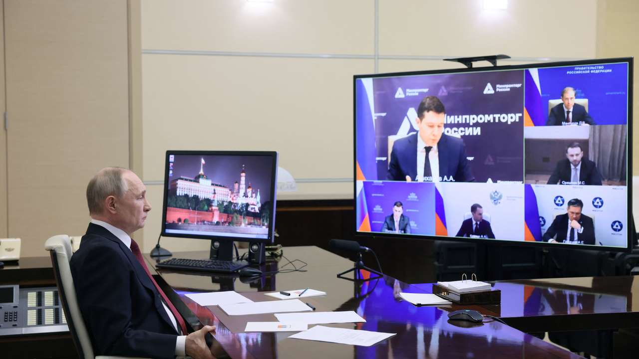 Russian President Putin chairs a meeting on rare earth metals outside Moscow