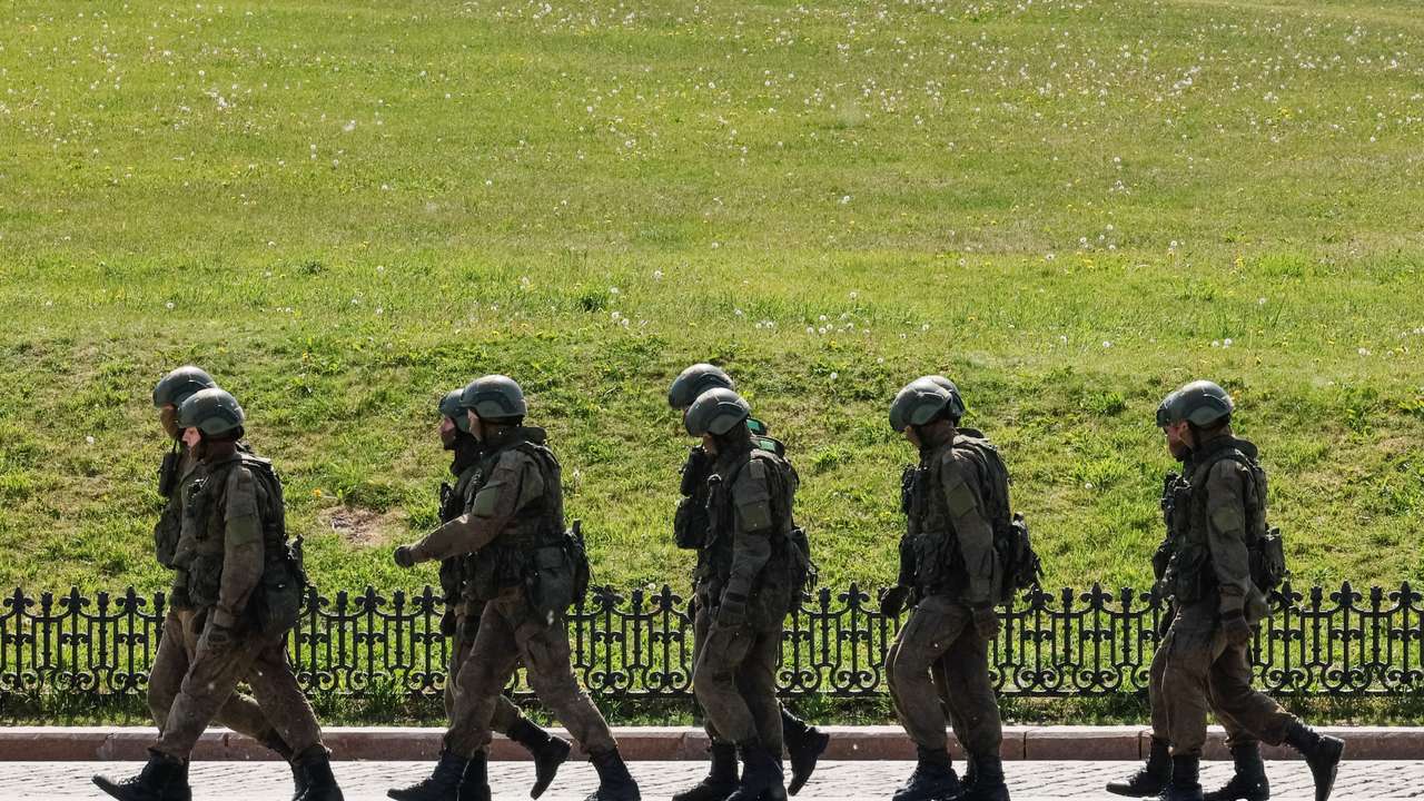 An exhibition of military hardware captured from Ukrainian forces, in Moscow