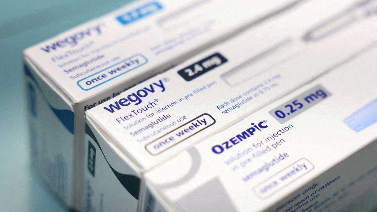 FILE PHOTO: Boxes of Ozempic and Wegovy made by Novo Nordisk are seen at a pharmacy in London