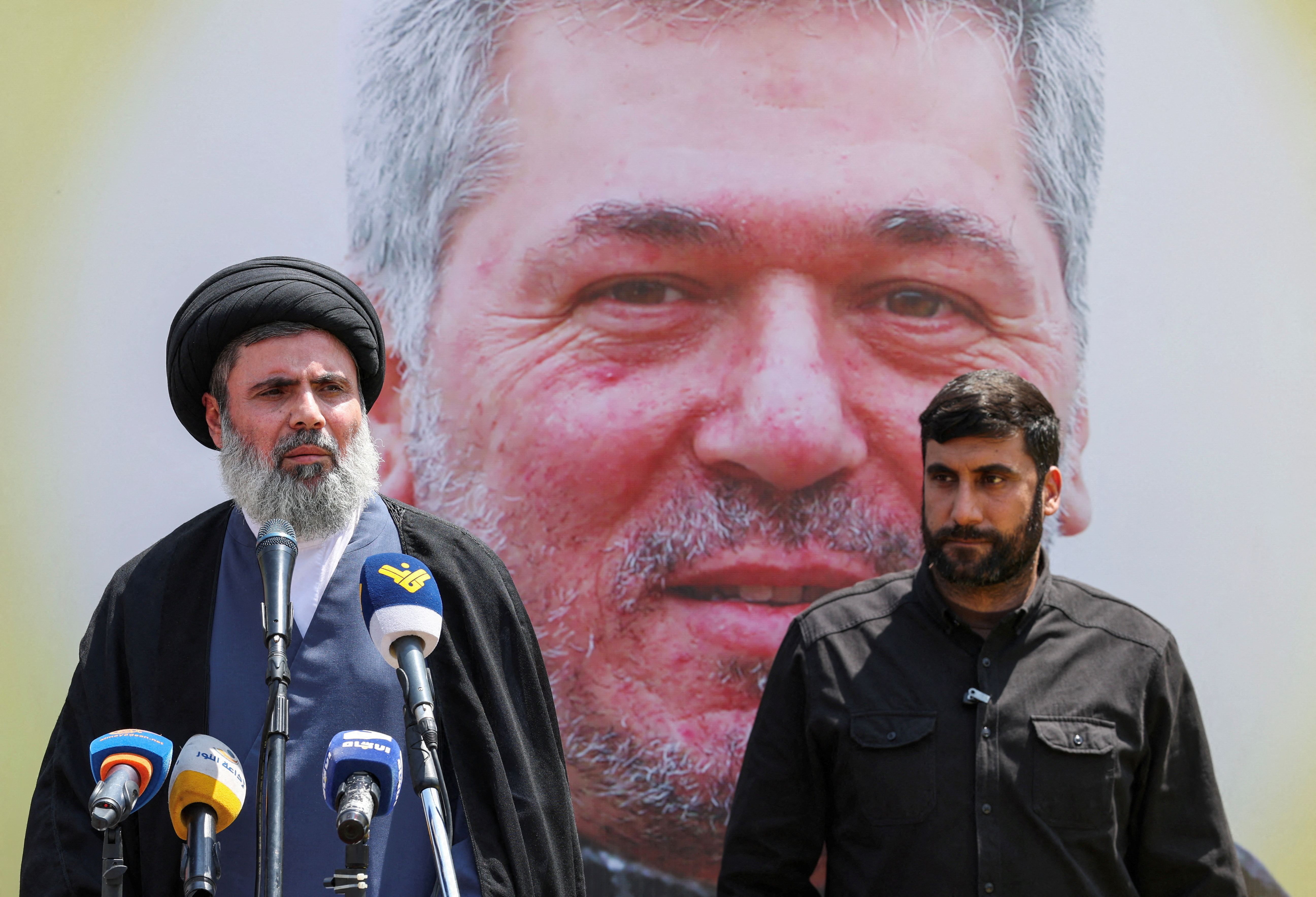 Funeral of Taleb Abdallah, a senior field commander of Hezbollah, in Beirut's southern suburbs