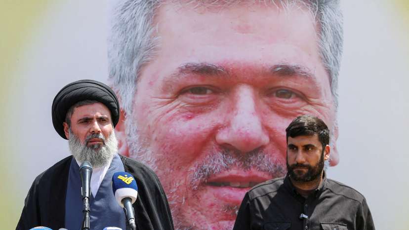 Funeral of Taleb Abdallah, a senior field commander of Hezbollah, in Beirut's southern suburbs