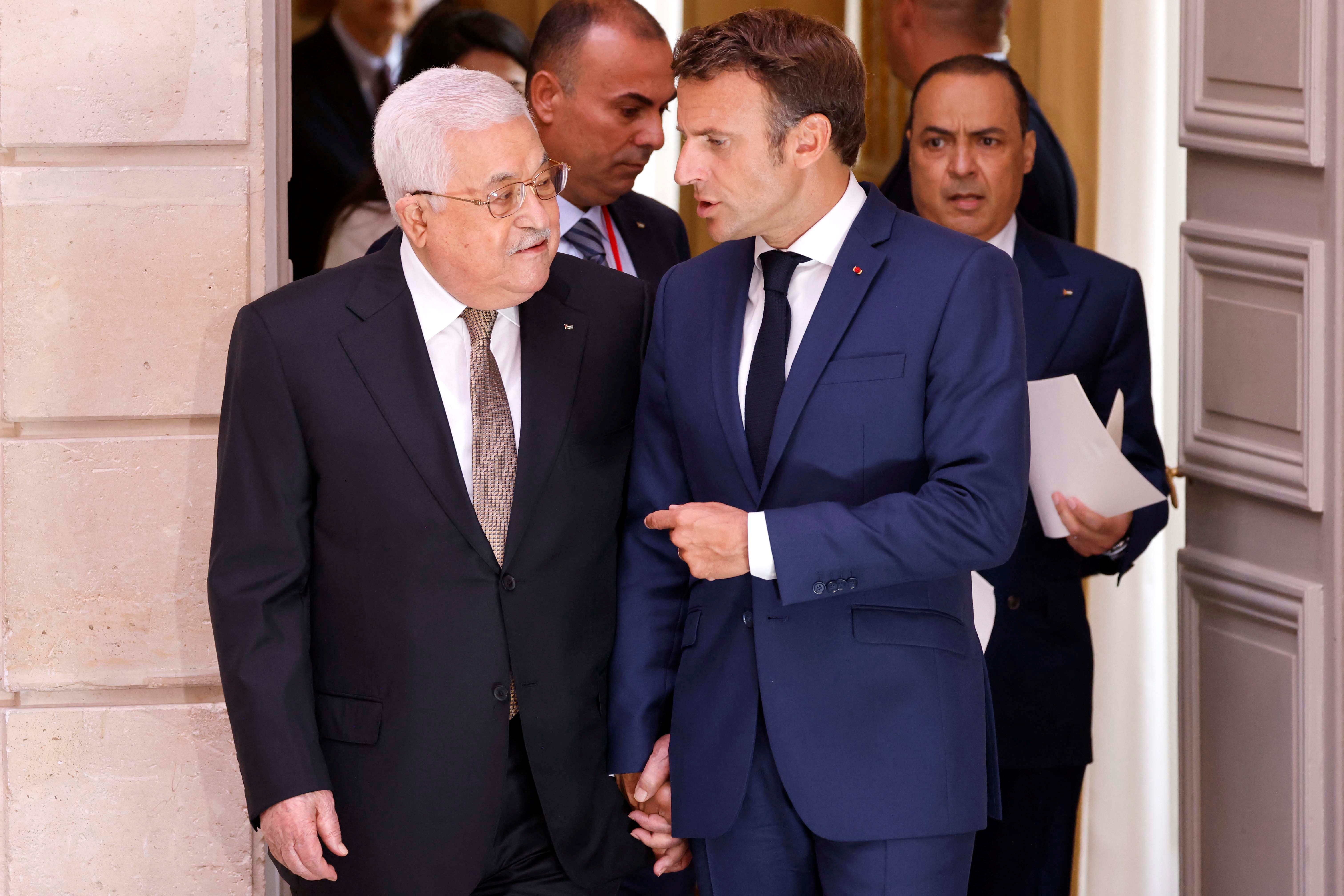 Macron meets with Palestinian authority leader Abbas