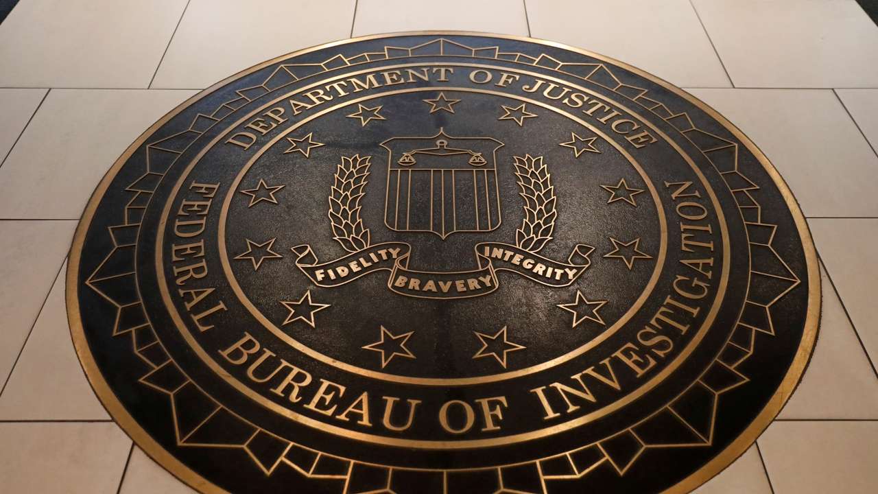 The Federal Bureau of Investigation seal is seen at FBI headquarters in Washington