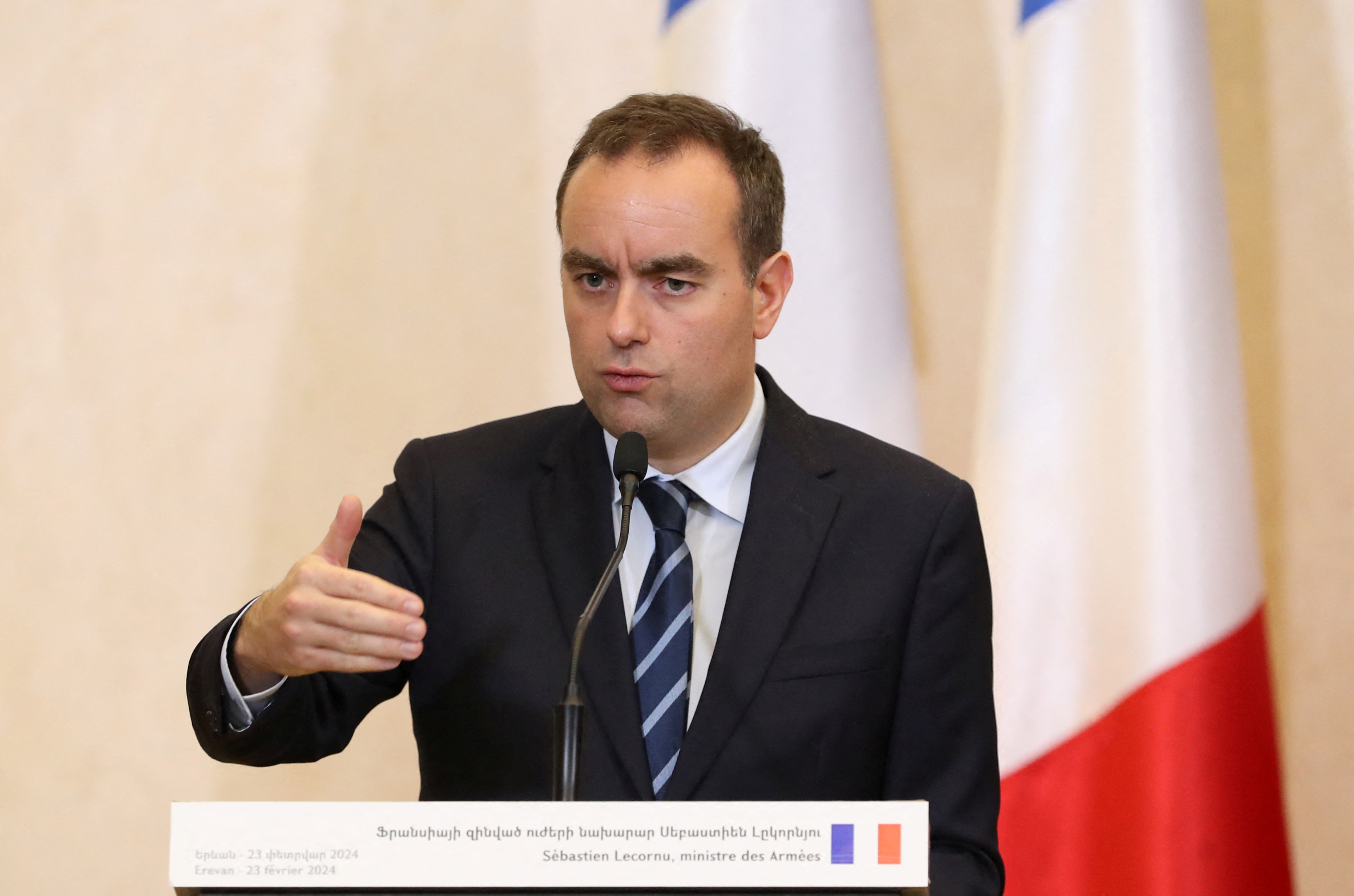 French Defence Minister Sebastien Lecornu visits Armenia