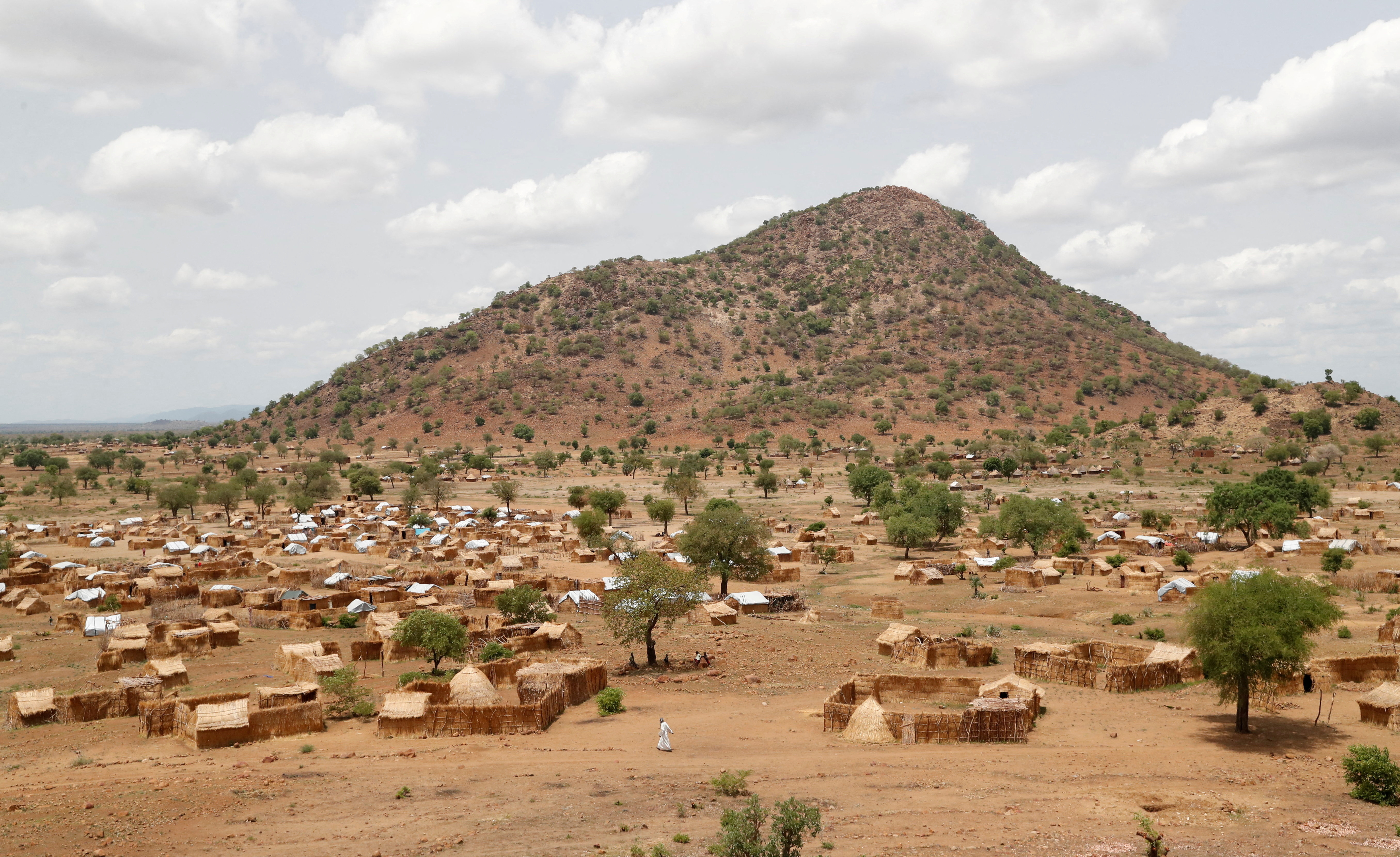 FILE PHOTO: A general view shows an IDP camp within the Sudan's People Liberation Movement-North (SPLM-N) controlled area in South Kordofan, Sudan