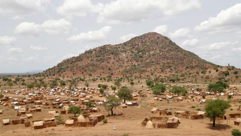 FILE PHOTO: A general view shows an IDP camp within the Sudan's People Liberation Movement-North (SPLM-N) controlled area in South Kordofan, Sudan