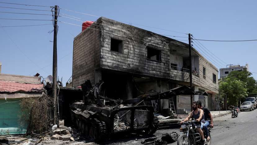 FILE PHOTO: Aftermath of deadly clashes between Druze fighters, Sunni Bedouin tribes and government forces, in Sweida