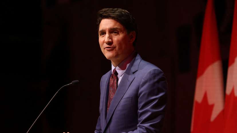Canada's Prime Minister Justin Trudeau speaks at the Laurier Club holiday party in Gatineau