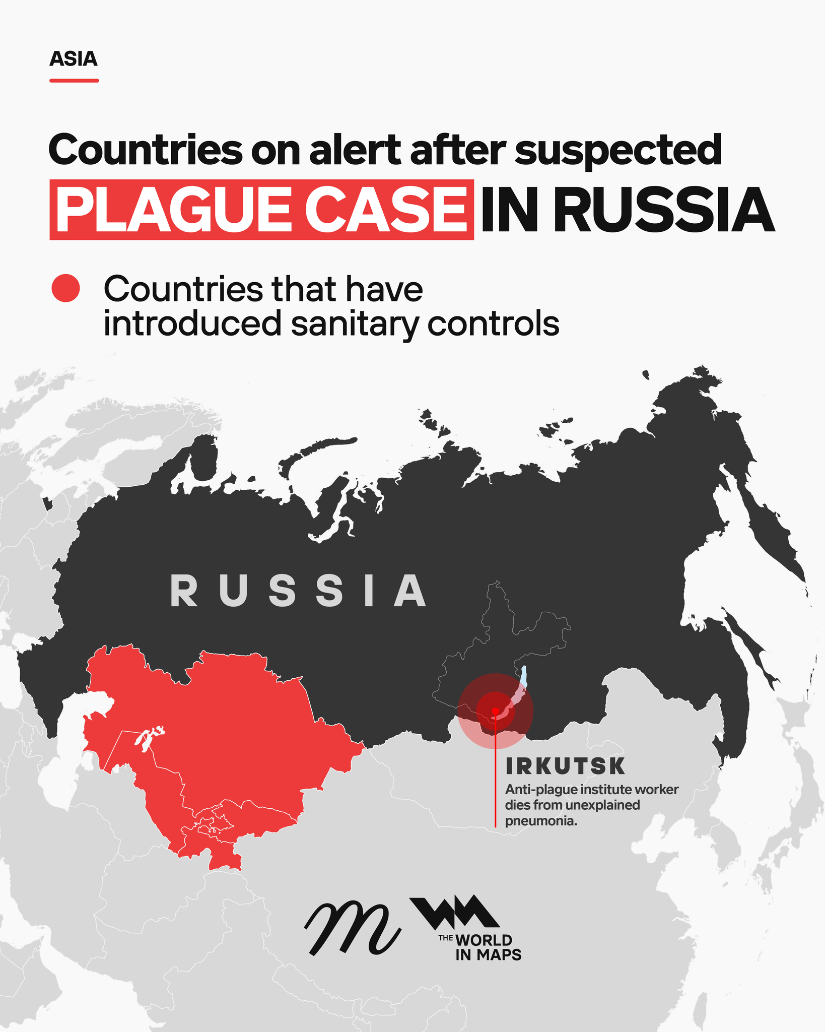 Russia denies plague outbreak after lab worker's death; Central Asian countries tighten border checks anyway