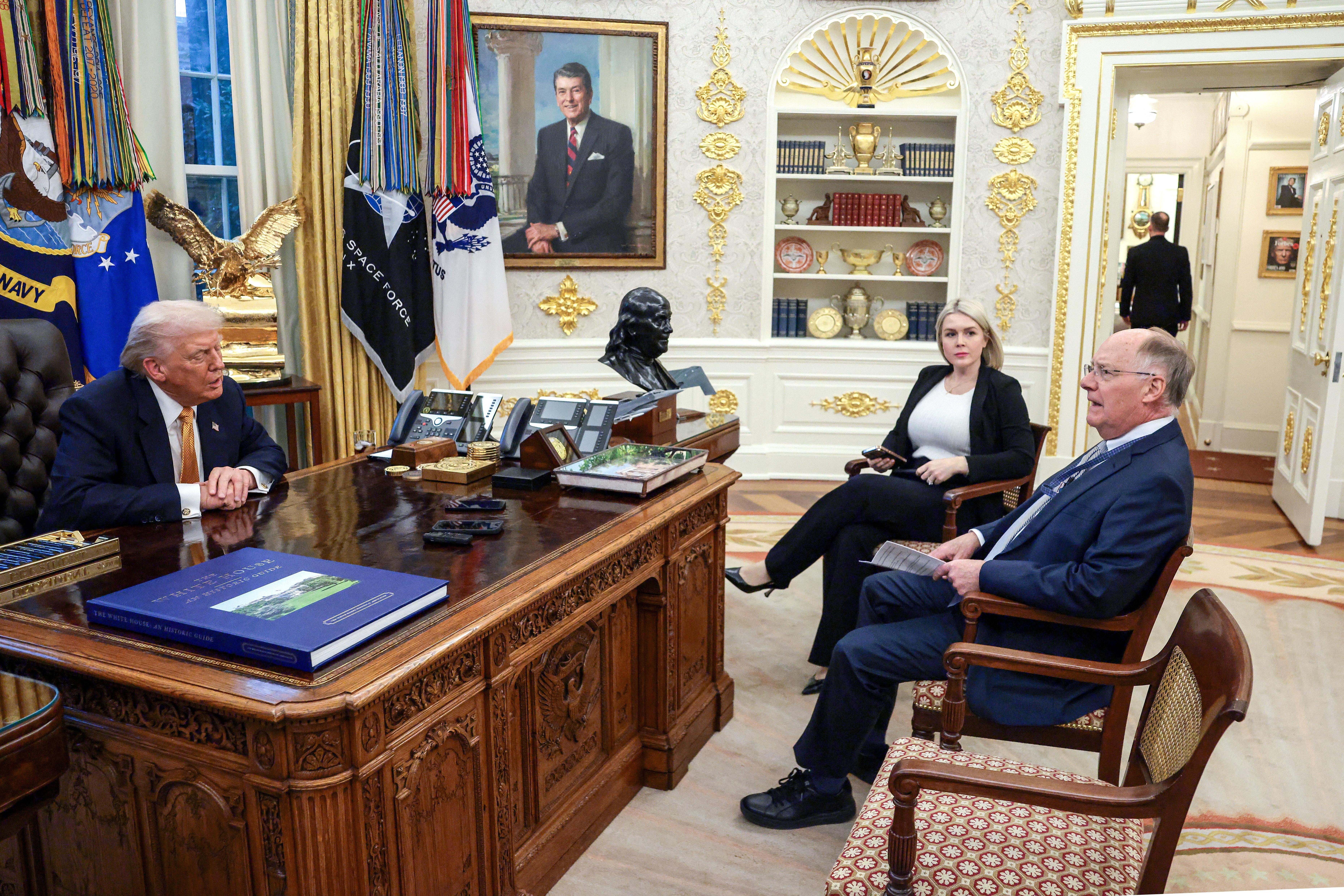 U.S. President Donald Trump is interviewed by Reuters at the White House