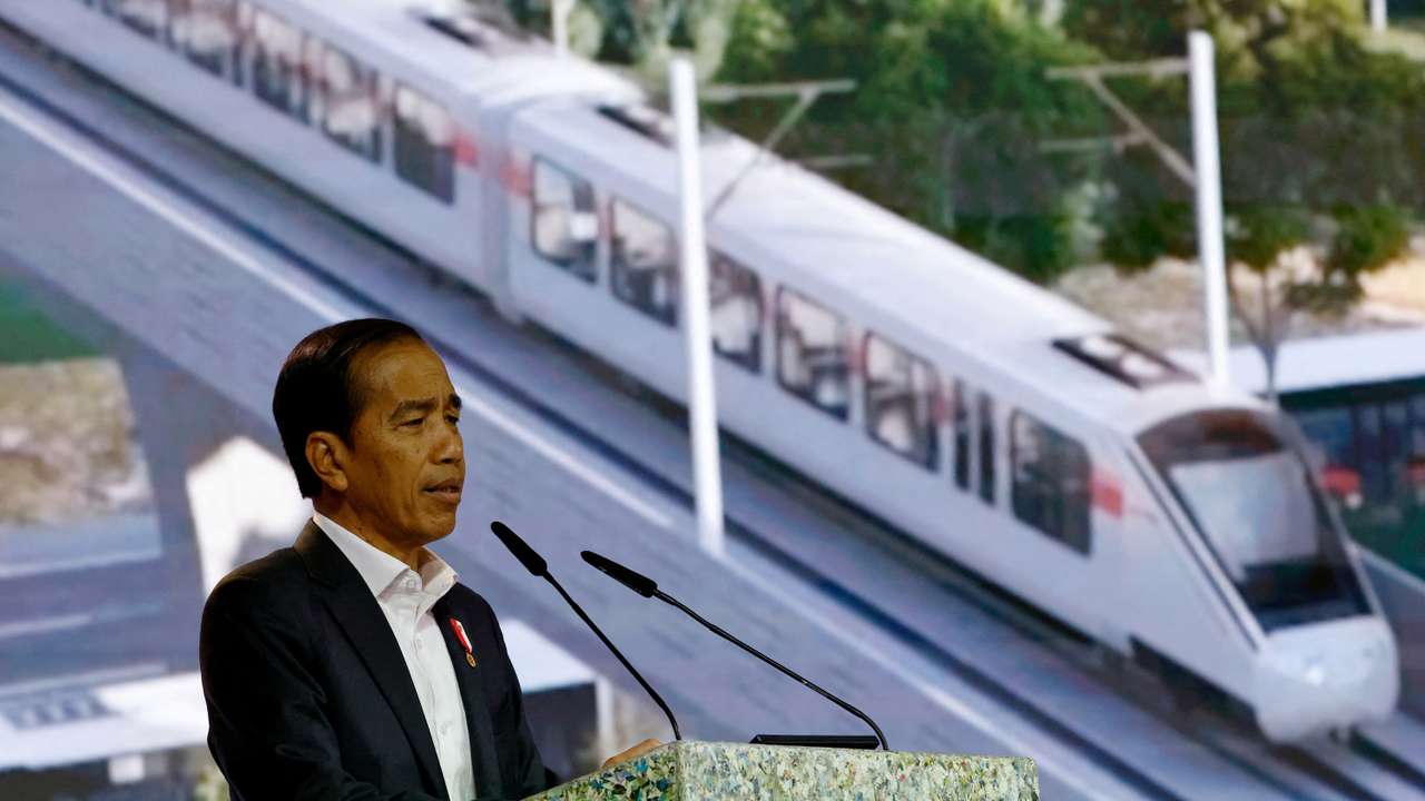 FILE PHOTO: Indonesia's President Joko Widodo speaks about the planned new capital Nusantara, at Ecosperity Week in Singapore