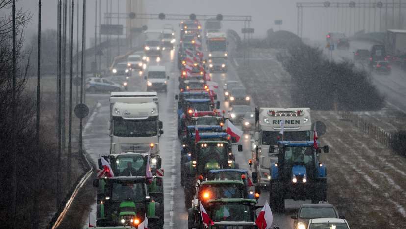 Polish farmers protest in Poznan