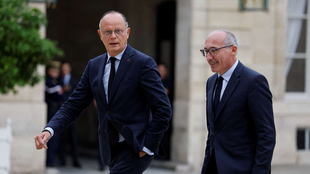 French President Macron meets members of the political parties at the Elysee Palace, in Paris