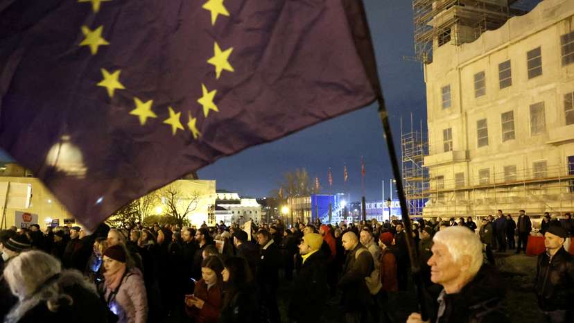 FILE PHOTO: Supporters of Hungary's opposition demonstrate outside Prime Minister Orban's office calling on him to resign in Budapest