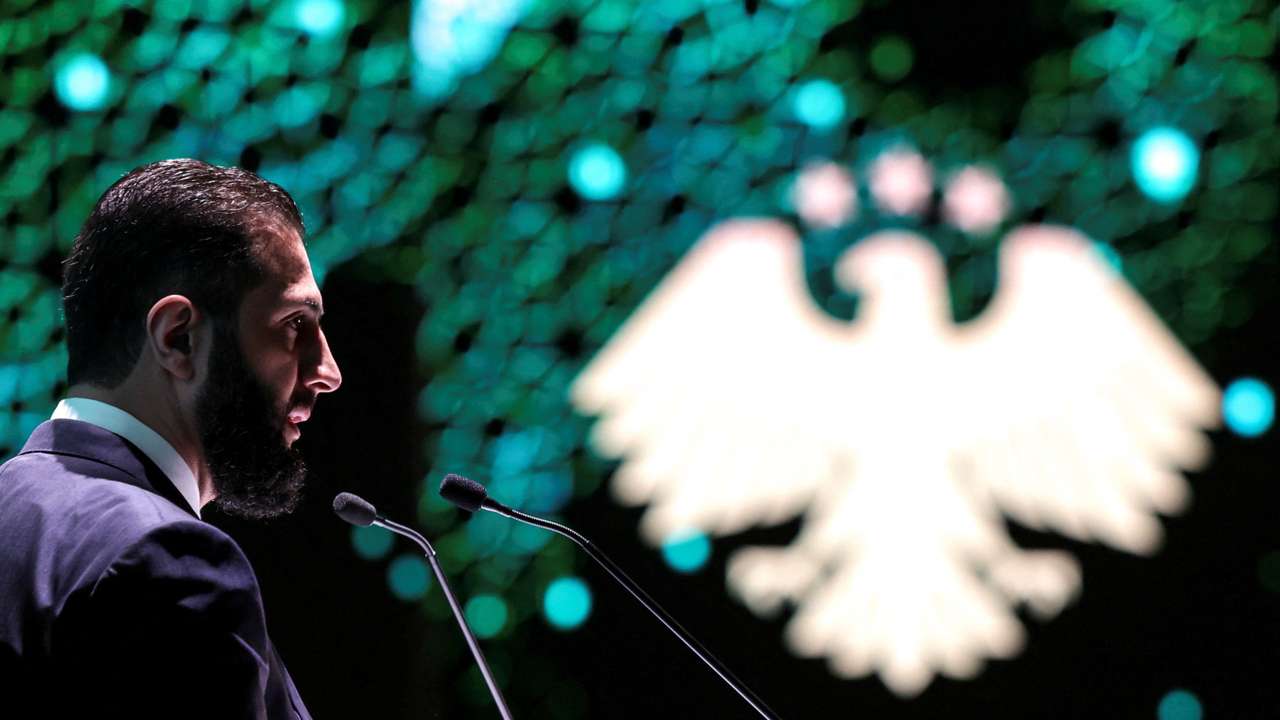 Syrian President al-Sharaa attends the opening ceremony of the 62nd Damascus International Fair, in Damascus