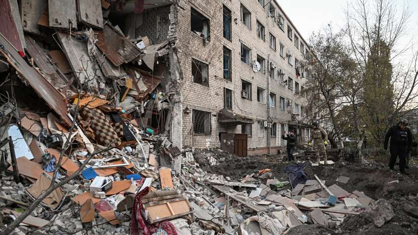 Aftermath of a Russian missile and drone attack in Zaporizhzhia