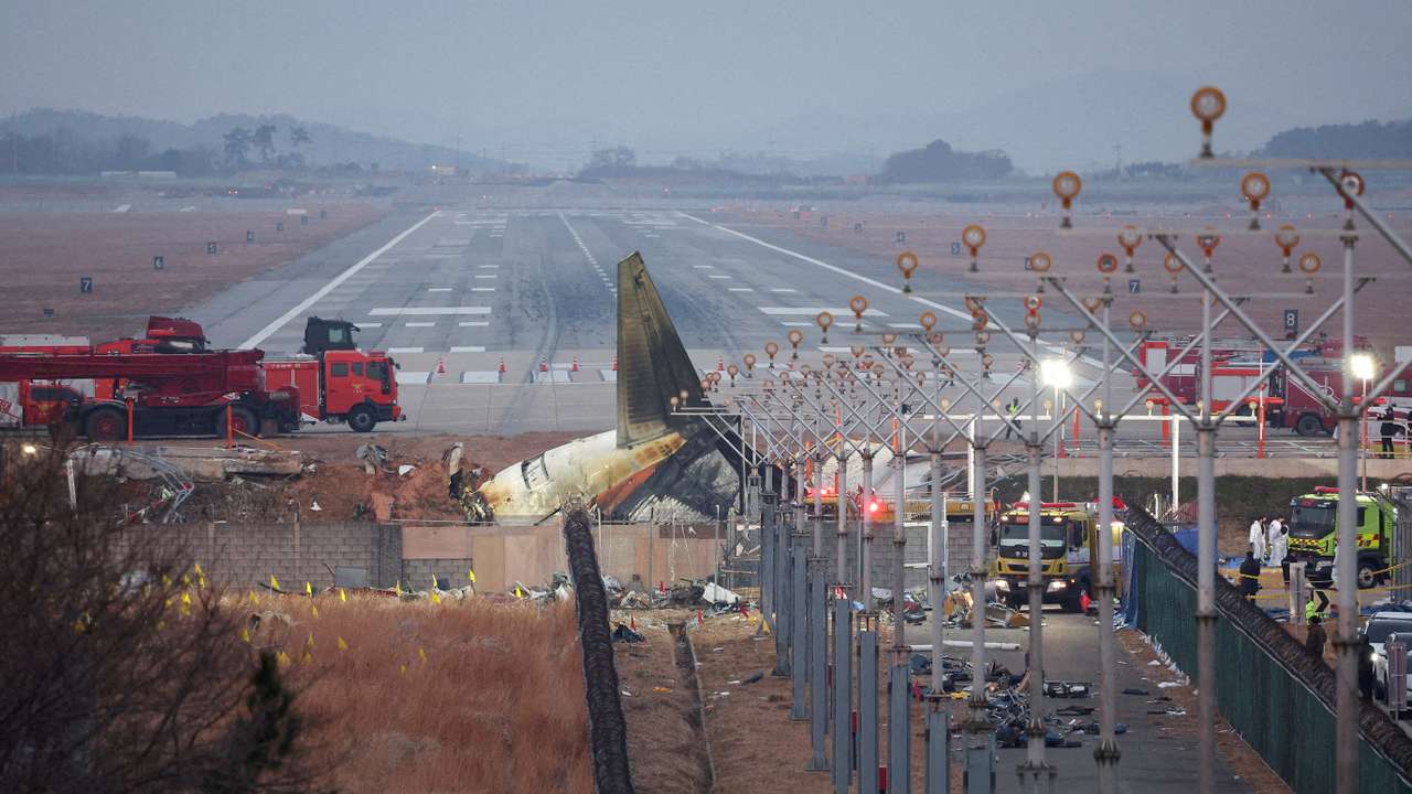 FILE PHOTO: Wreckage of crashed Jeju Air aircraft in Muan, South Korea