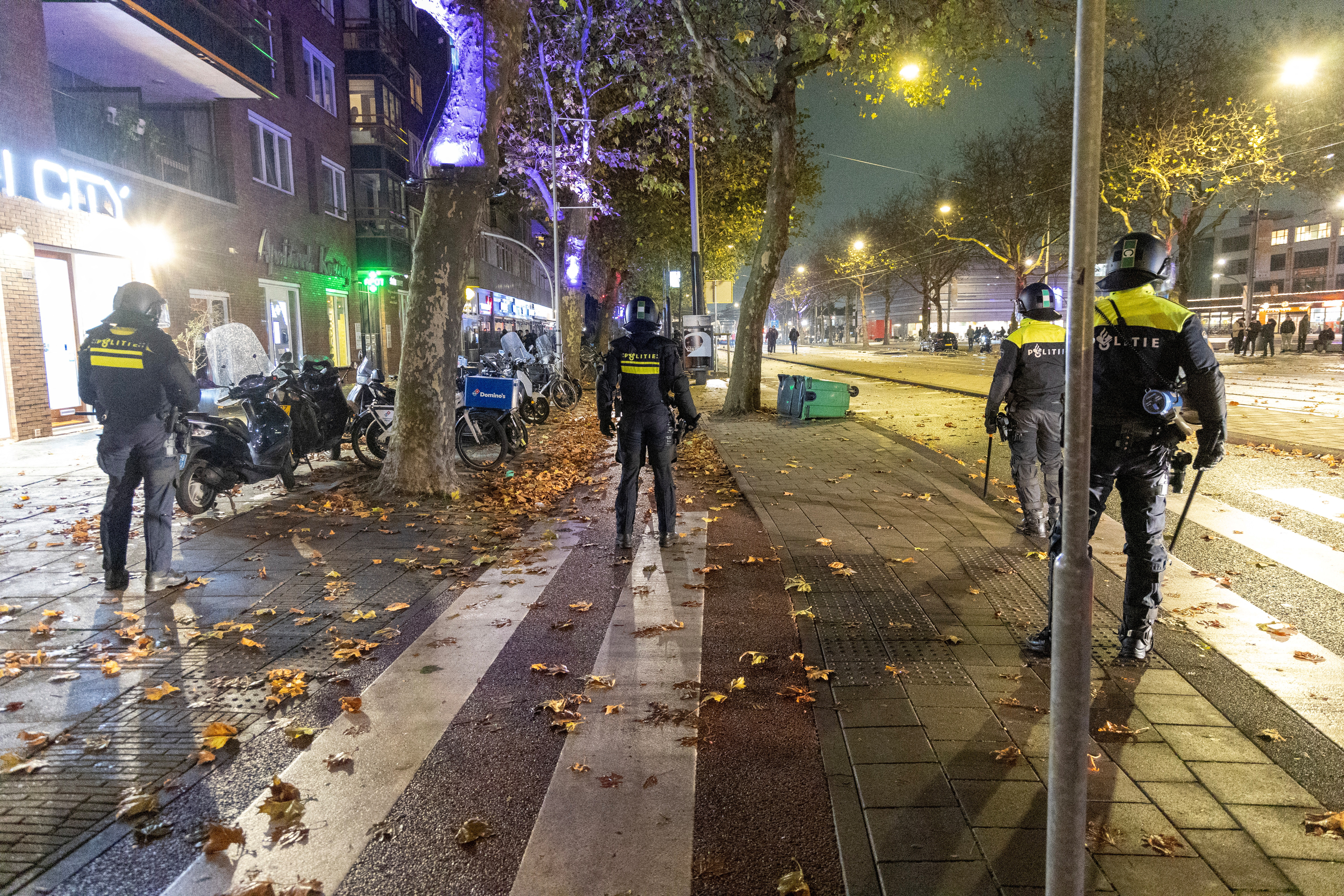 Dutch police patrol after riots in Amsterdam