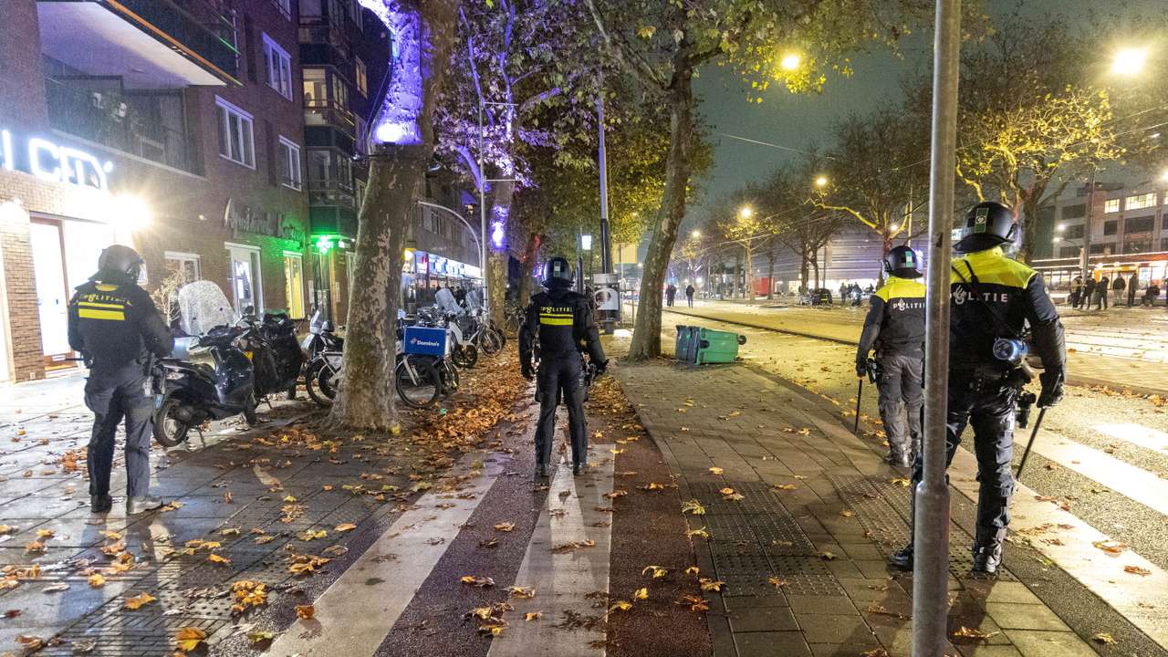 Dutch police patrol after riots in Amsterdam