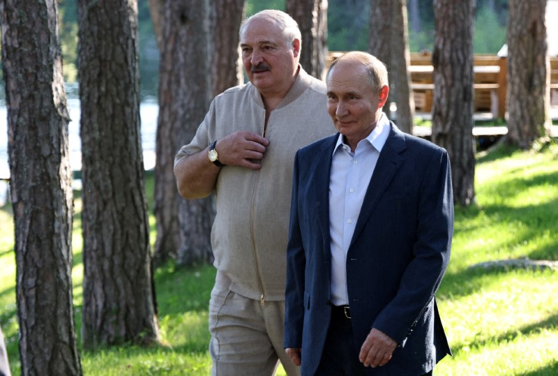FILE PHOTO: Russian President Putin and his Belarusian counterpart Lukashenko visit Valaam in the Republic of Karelia