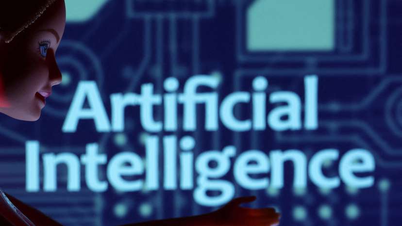 Illustration shows Artificial Intelligence words