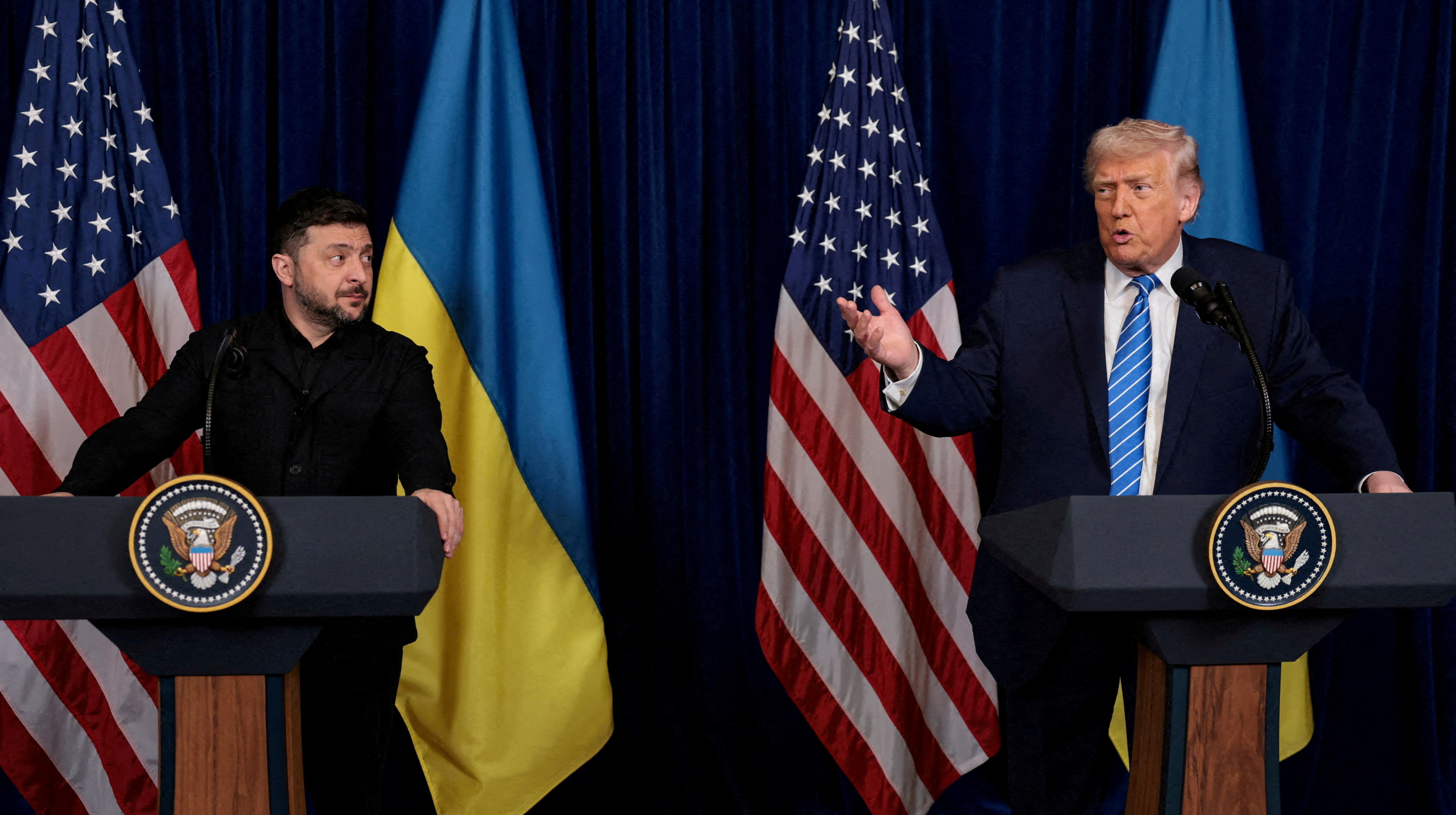 FILE PHOTO: U.S. President Trump meets Ukrainian President Zelenskiy in Florida