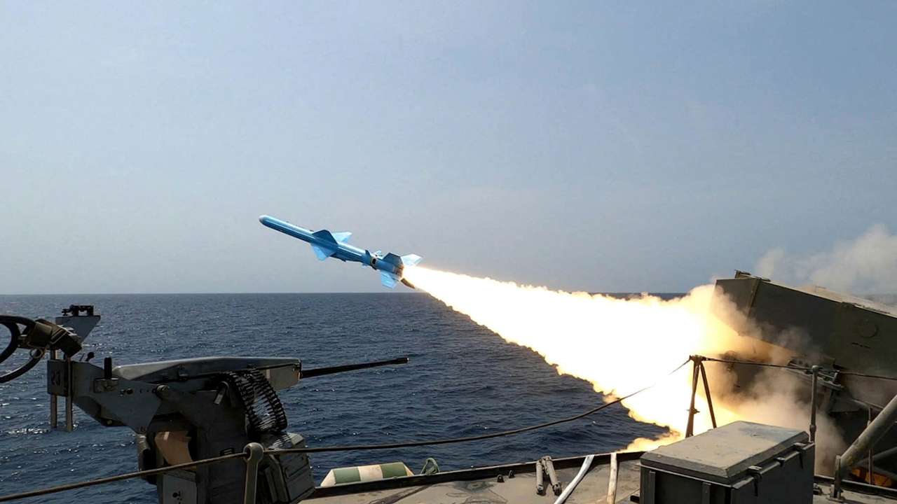 FILE PHOTO: An Iranian missile is launched during a military exercise in an undisclosed location in Iran