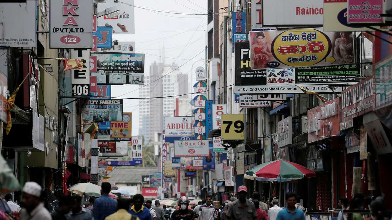 A general view of the business district in Colombo